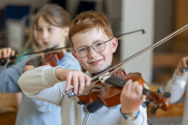 Schüler des Wittekind-Gymnasiums bei einer Musikprobe